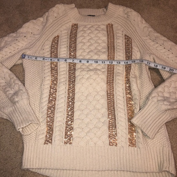 J Crew Merino Wool Cable Knit Sequin Sweater - Picture 11 of 13